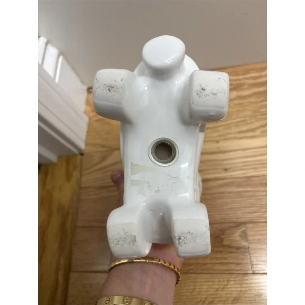 Ceramic Planter Flower Pot Vase Quad Roller Skate White Vintage 5.5